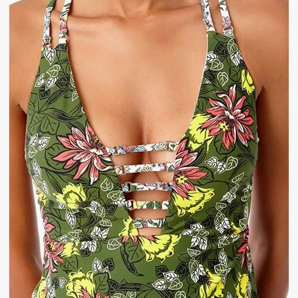 Anne Cole STUDIO Happy Strappy Plunging 2-Piece Tankini Swimsuit - Picture 7 of 9